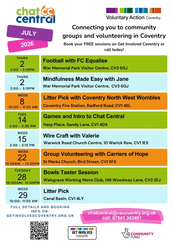 Chat Central July Activities 2026